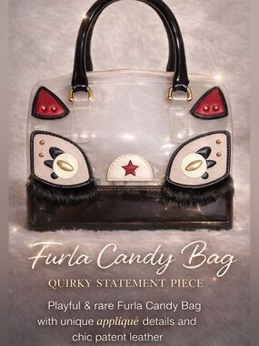 Furla Candy Bag Featuring Rare Cat Appliqué